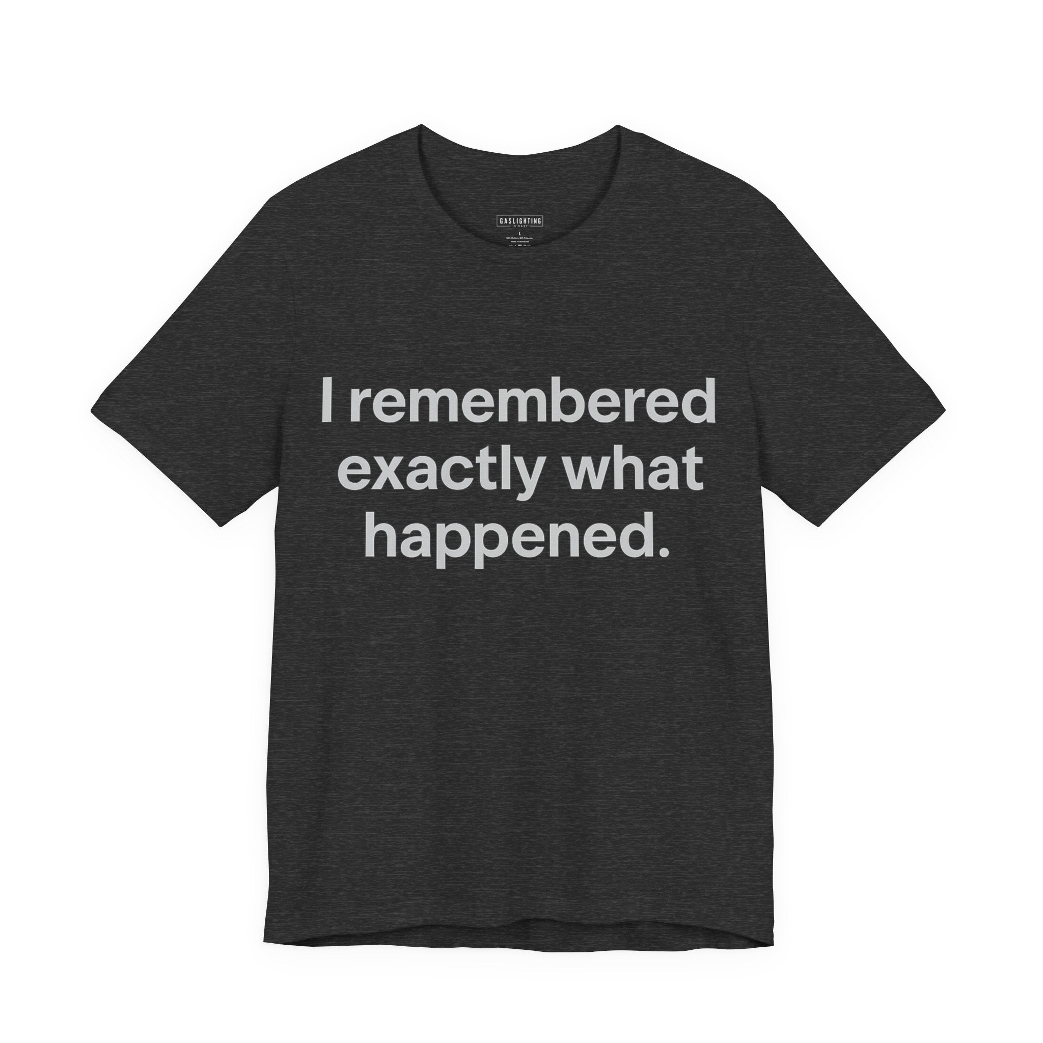 I remembered exactly what happened.