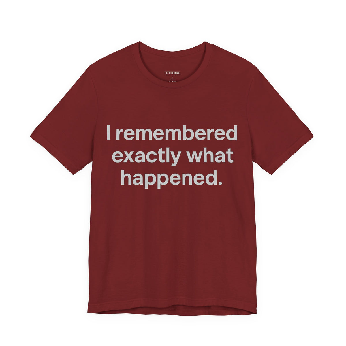 I remembered exactly what happened.